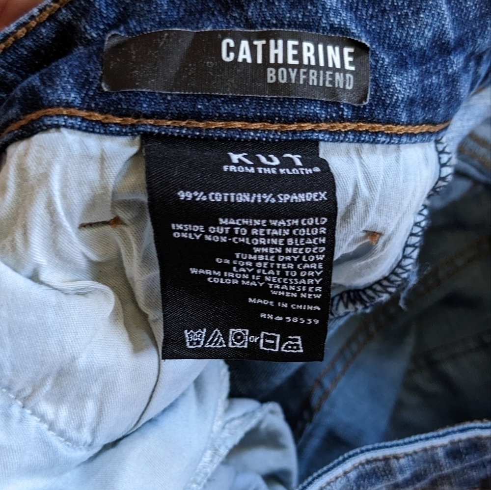 Kut From the Kloth Catherine Boyfriend Skinny Jeans Women’s 2 Distressed Mid - Picture 5 of 5